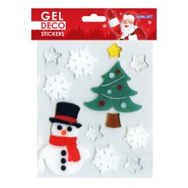 CHRISTMAS DECORATING GEL STICKERS SNOWMAN AND PINE PINE