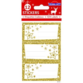 GOLDEN STARS CHRISTMAS LABELS