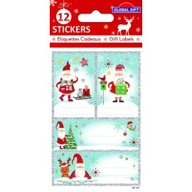 CHRISTMAS LABELS SANTA CLAUS HAT