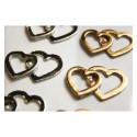 STICKERS TOPPER SCRAP & DECO HEARTS GOLD AND SILVER RELIEF