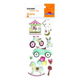 STICKERS SCENY SCRAP & DECO CAROUSEL RELIEF