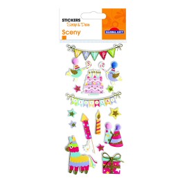 STICKERS SCENY SCRAP & DECO HAPPY BIRTHDAY RELIEF