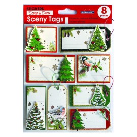 STICKERS SCENY TAG CHRISTMAS PINES
