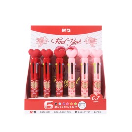 DISPLAY PENS 6 COLOURS IN 1 SAINT VALENTINE HEART
