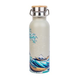 THE GREAT WAVE OF KANAGAWA HOKUSAI METAL BOTTLE WITH HANDLE 2