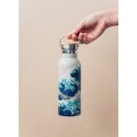 THE GREAT WAVE OF KANAGAWA HOKUSAI METAL BOTTLE WITH HANDLE