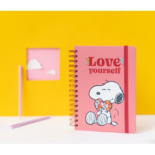 CUADERNO TAPA FORRADA A5 SNOOPY LOVE YOURSELF