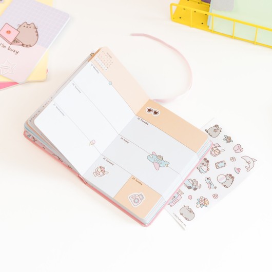 PUSHEEN TROPICAL VACATION 2026/2027 WEEK TO VIEW POCKET 17 MONTHS ACADEMIC DIARY
