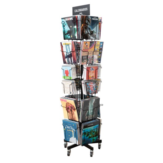 4-SIDED ROTATING CALENDAR DISPLAY C-24 BLACK 16C+8SB (NO MERCHANDISE)