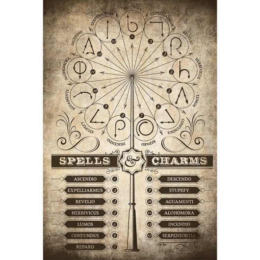 POSTER HARRY POTTER HECHIZOS Y ENCANTAMIENTOS
