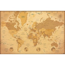 POSTER MAPA MUNDO ES VINTAGE