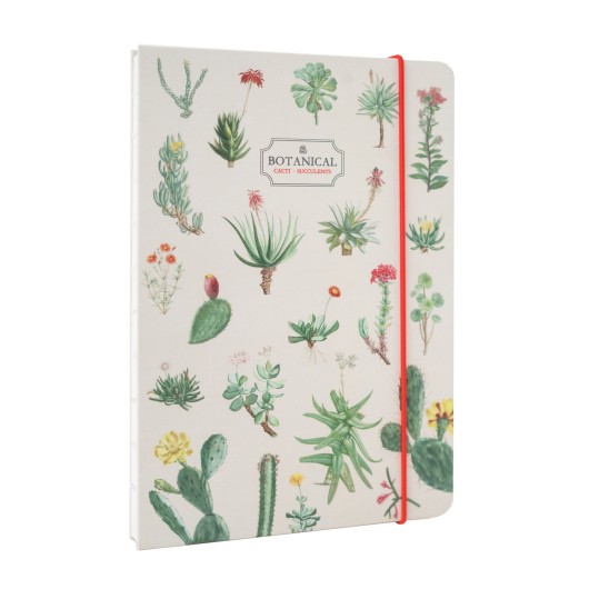 CUADERNO ENCUADERNACION ARTESANAL A5 BOTANICAL CACTI AND SUCCULENTS KOKONOTE