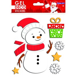 PEGATINAS GEL DECO NAVIDAD MUÑECO DE NIEVE 2