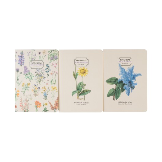 PACK 3 CUADERNOS A6 BOTANICAL WILD FLOWERS KOKONOTE