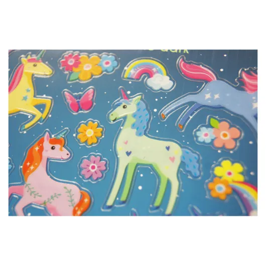 PEGATINAS CLASSY UNICORNIOS COLORES BRILLO EN LA OSCURIDAD