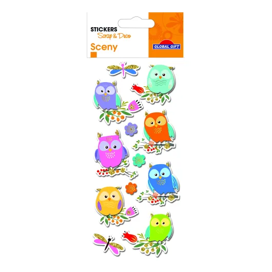 PEGATINAS SCENY SCRAP & DECO BUHOS RELIEVE