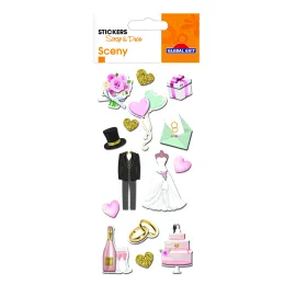 PEGATINAS SCENY SCRAP & DECO BODA RELIEVE