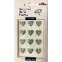PEGATINAS DIAMOND DECO STRASS CORAZONES PLATEADOS