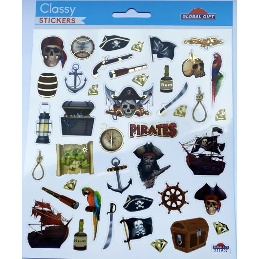 PEGATINAS CLASSY PIRATAS GLITTER