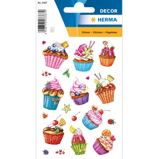 PEGATINAS DECOR CUPCAKES GLITTERY