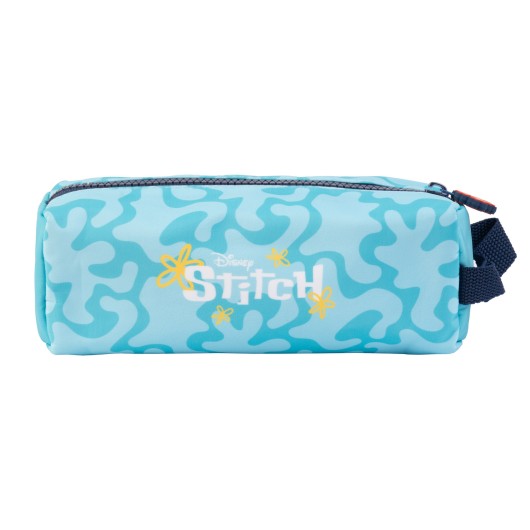 Estuche Stitch tropical azul vista trasera con diseño estampado