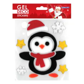 PEGATINAS GEL DECO NAVIDAD PINGÜINO