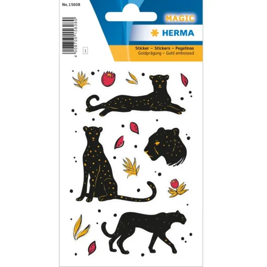 PEGATINAS MAGIC BLACK PANTHER GOLD EMBOSSED