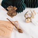 SET DE 3 ADORNOS DE NAVIDAD HARRY POTTER-SNITCH DORADA, NIMBUS2000 Y ESCUDO HOGWARTS