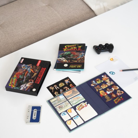 CUADERNO PREMIUM A5 CON STICKY NOTES Y FUNDA STREET FIGHTER