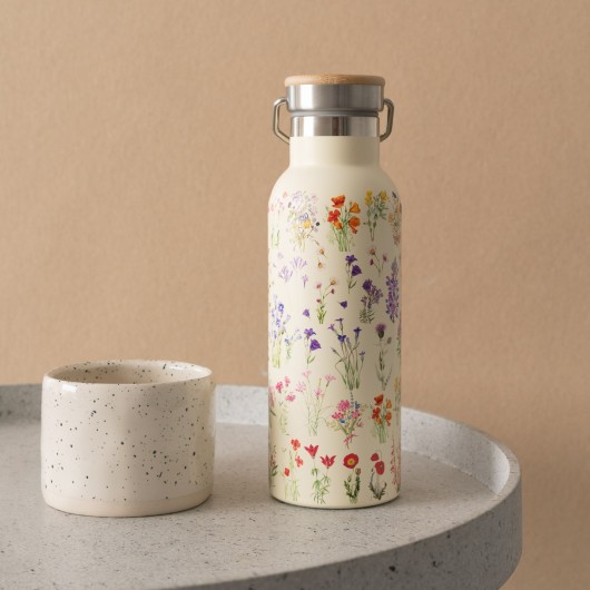 BOTELLA METALICA CON ASA WILD FLOWERS