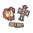 SET DE 3 PARCHES GUNS N ROSES