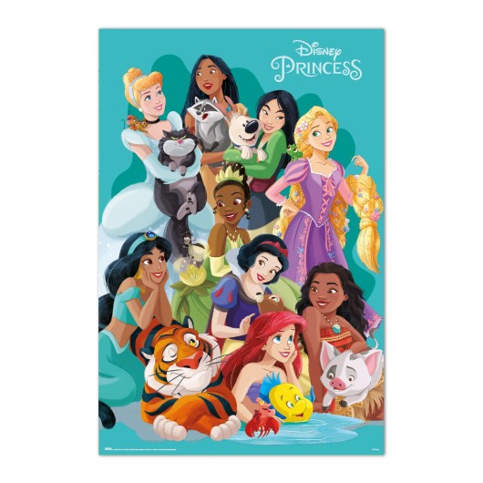 POSTER DISNEY PRINCESAS Y MASCOTAS