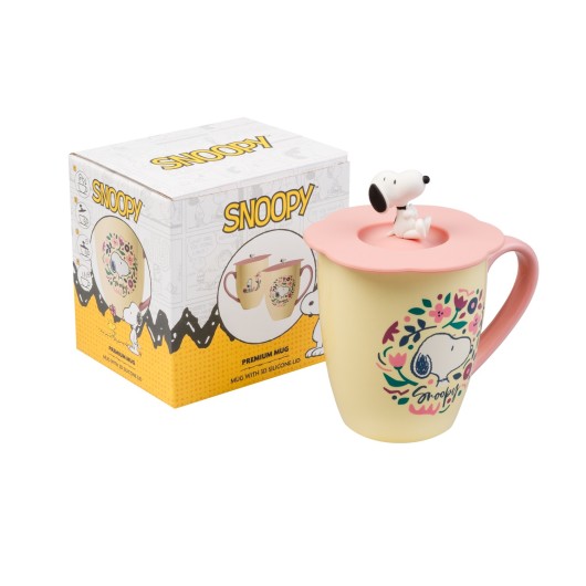 TAZA PREMIUM CON TAPA SNOOPY