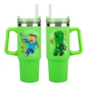 VASO CON PAJITA MINECRAT VERDE