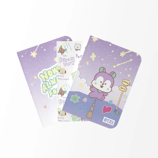 PACK 3 CUADERNOS A6 BT21 THE JOURNEY MANG