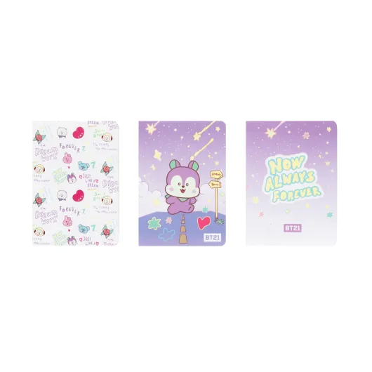 PACK 3 CUADERNOS A6 BT21 THE JOURNEY MANG