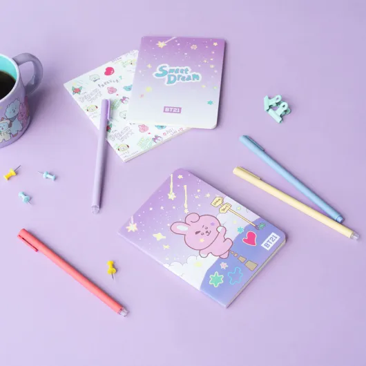 PACK 3 CUADERNOS A6 BT21 THE JOURNEY COOKY