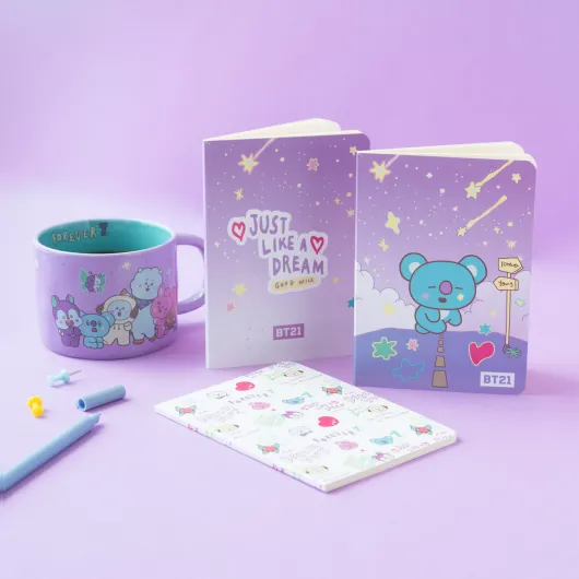 PACK 3 CUADERNOS A6 BT21 THE JOURNEY KOYA