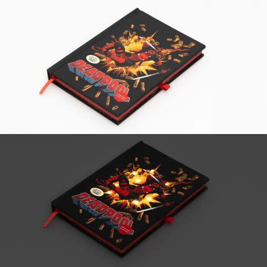 CUADERNO PREMIUM A5 CON LUZ MARVEL DEADPOOL