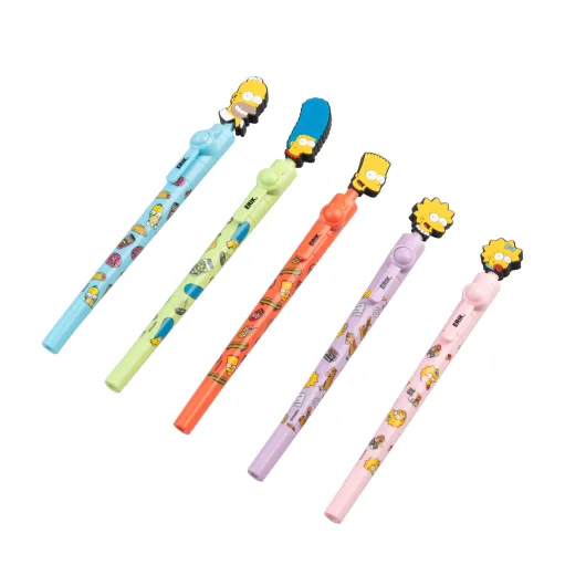 Bolígrafos The Simpsons con topper giratorio pack colores surtidos