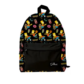 Mochila The Simpsons Bart negra con estampado y bolsillo frontal