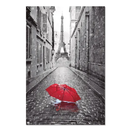 POSTER PARIS PARAGUAS ROJO