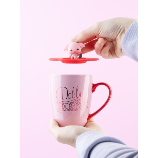 TAZA PREMIUM CON TAPA HARRY POTTER DOBBY