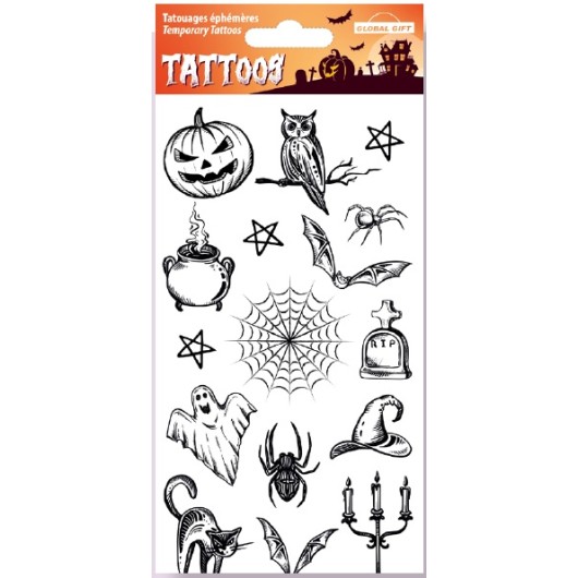 TATUAJES TEMPORALES HALLOWEEN BRUJERIA