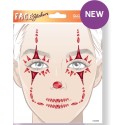 MASCARA DE PEGATINAS HALLOWEEN PAYASO DIABOLICO