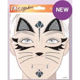 MASCARA DE PEGATINAS HALLOWEEN GATO