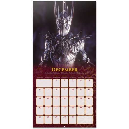 CALENDARIO 2027 30X30 EL SEÑOR DE LOS ANILLOS