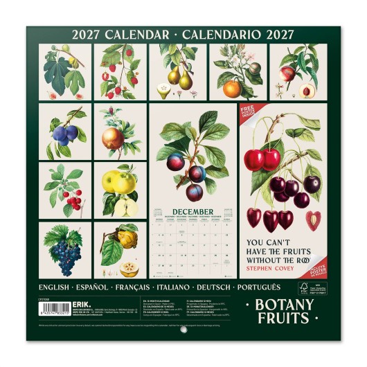 CALENDARIO 2027 30X30 BOTANICA FRUTAS