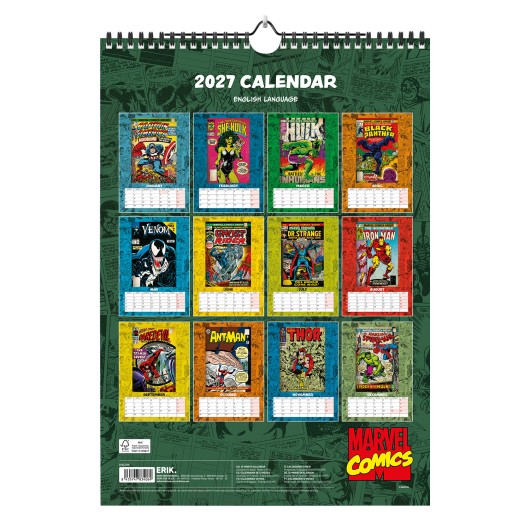 CALENDARIO A3 2027 MARVEL PORTADAS