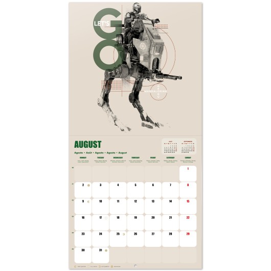 CALENDARIO 2027 30X30 STAR WARS THE MANDALORIAN AND GROGU